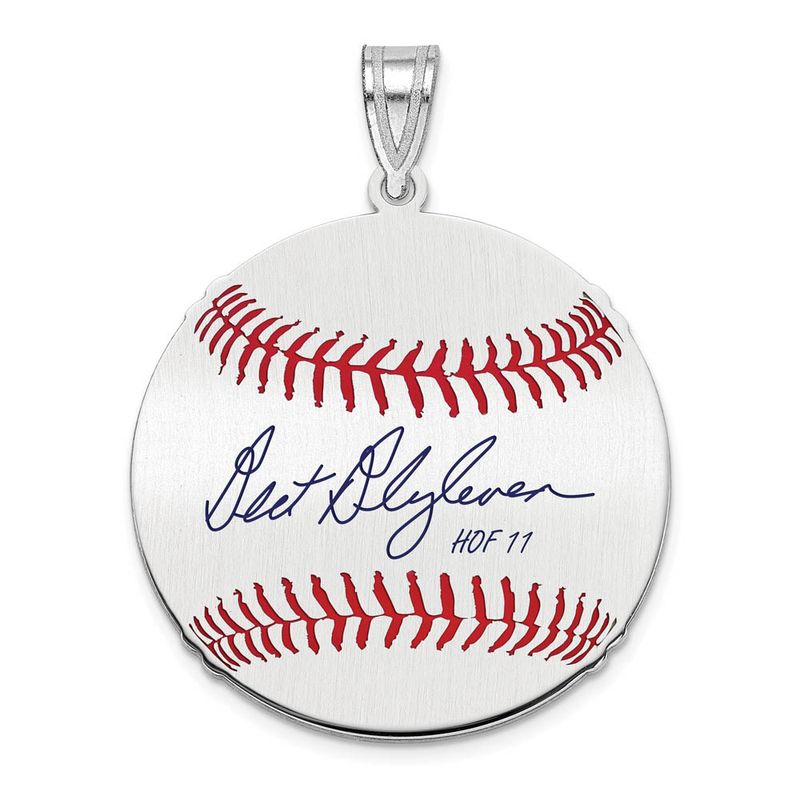 Sterling Silver Bert Blyleven Signature Md Enamel Baseball Pendant